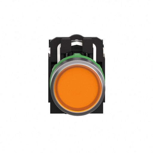 Flush Push Button Orange LED 22mm