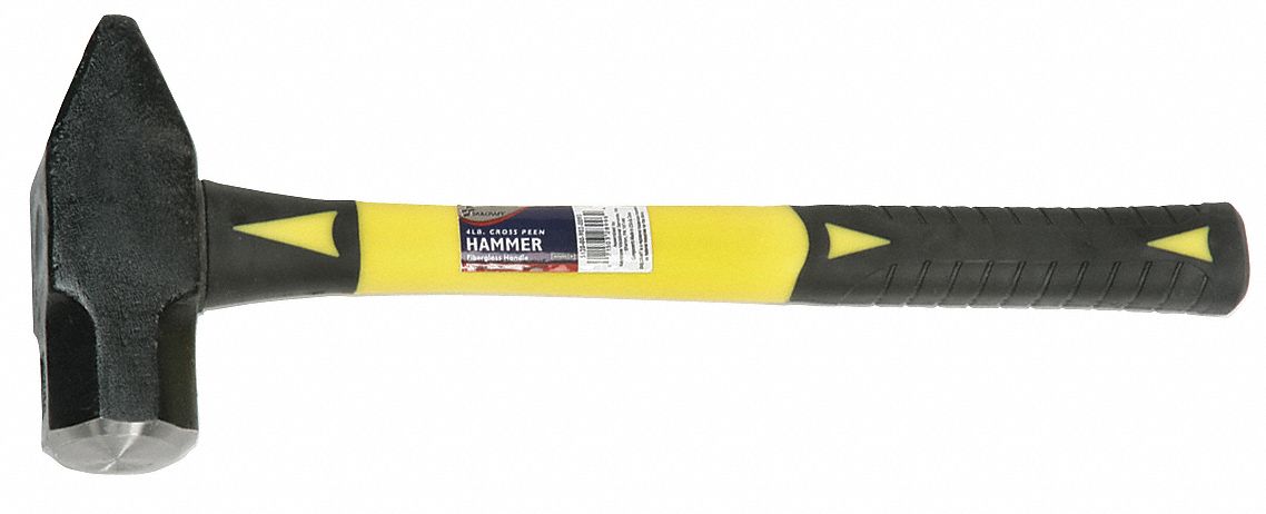 Cross Peen Hammer 15-3/4 L Yellow Handle