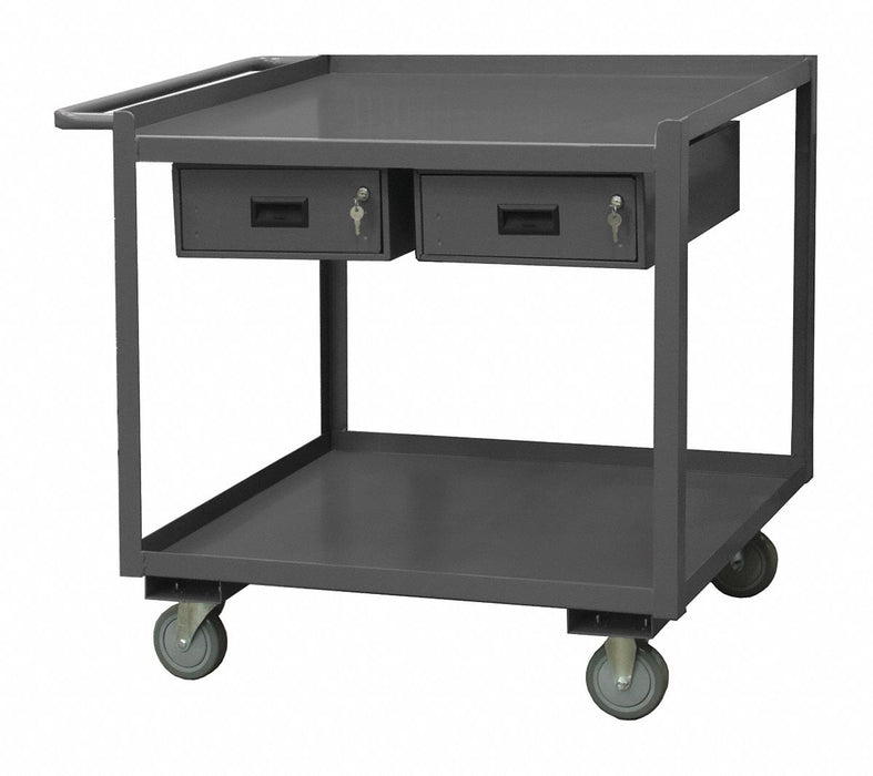 Mobile Wrkstion Steel 36 L 24 W 2 Shelf