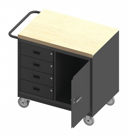 Mobile Cabinet Bench Maple 36 W 24 D