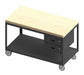 Mobile Wrkbnch Butcher Block 36 W 24 D
