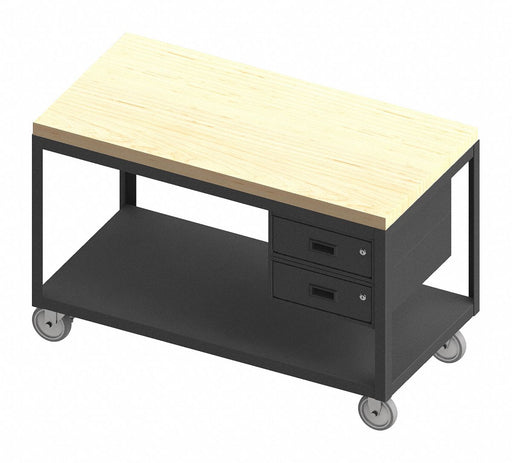 Mobile Wrkbnch Butcher Block 48 W 24 D