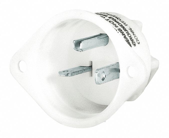 Flanged Inlet White 20 A Oval 5-20P