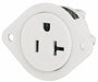 Flanged Receptacle White 20A 3 Wires