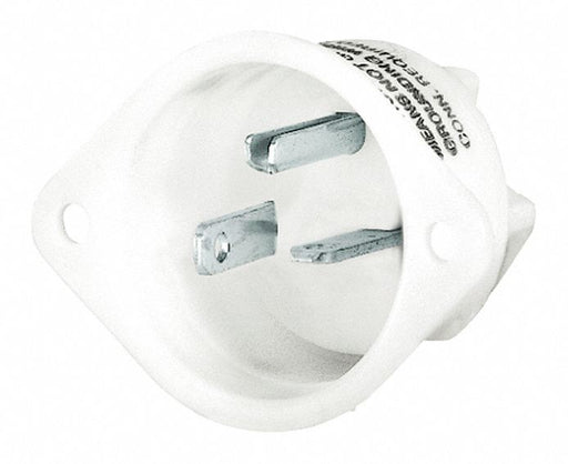 Flanged Inlet White 20 A Oval 6-20P