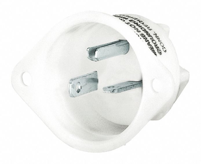 Flanged Inlet White 20 A Oval 6-20P
