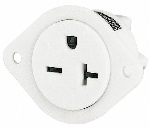 Flanged Receptacle White 20A 3 Wires
