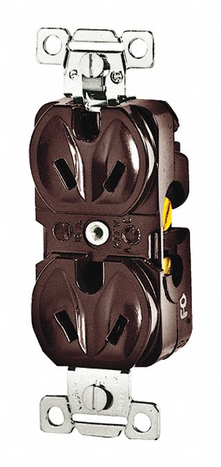Receptacle Brown 15A Back/Side 2 Poles