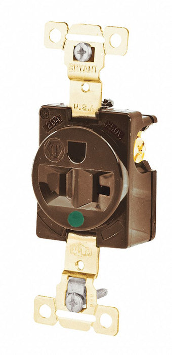Receptacle Brown 20A Back/Side 125VAC