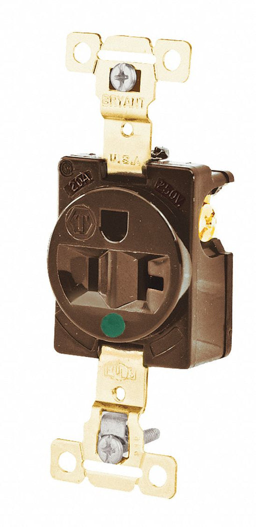 Receptacle Brown 20A Back/Side 125VAC