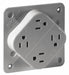 Receptacle Gray 15 A 2P3W Back Side 1PK