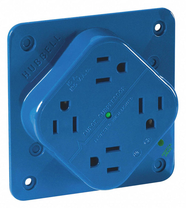 Receptacle Blue Quad Outlet 15A 2 Poles