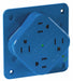 Receptacle Blue Quad Outlet 15A 2 Poles