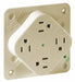 Receptacle Ivory Quad Outlet 15A 2 Poles