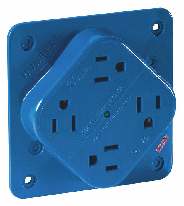 Receptacle Blue Quad Outlet 15A 125VAC