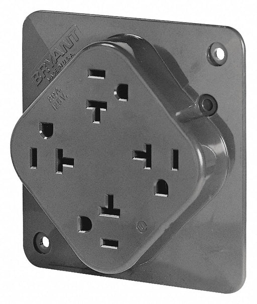 Receptacle Gray 20 A 2P3W Back Side 1PK