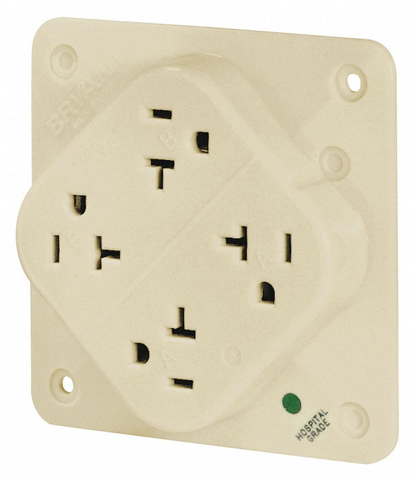 Receptacle Ivory Quad Outlet 20A 2 Poles