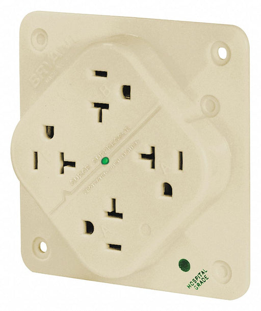 Receptacle Ivory Quad Outlet 20A 3 Wires