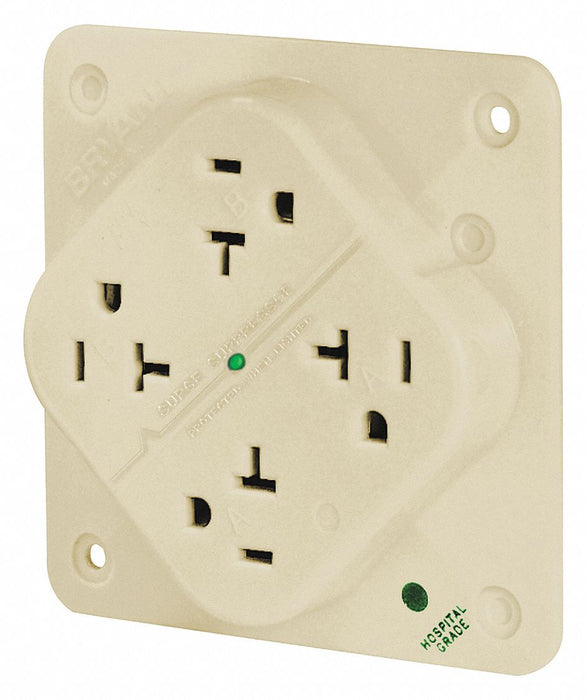 Receptacle Ivory Quad Outlet 20A 3 Wires
