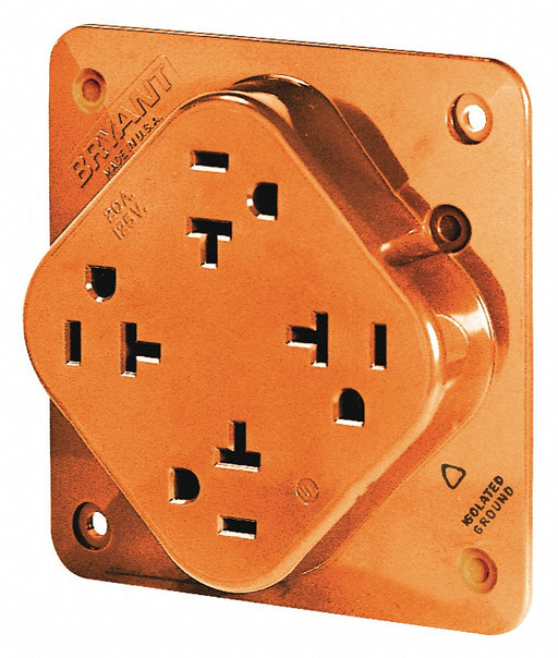 Receptacle Orange Quad Outlet 20A 125VAC