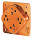 Receptacle Orange Quad Outlet 20A 125VAC