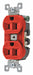 Receptacle Red 15A Back/Side Flush Mount