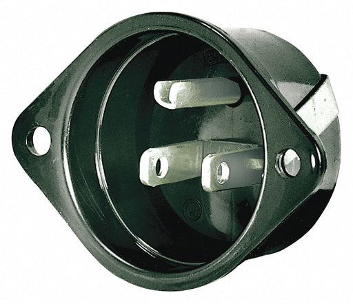 Flanged Inlet Black 15 A Oval 5-15P