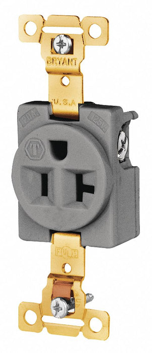 Receptacle Gray 20A 3 Wires Flush Mount