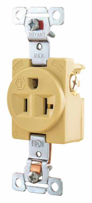 Receptacle Ivory 20A 125VAC Flush Mount
