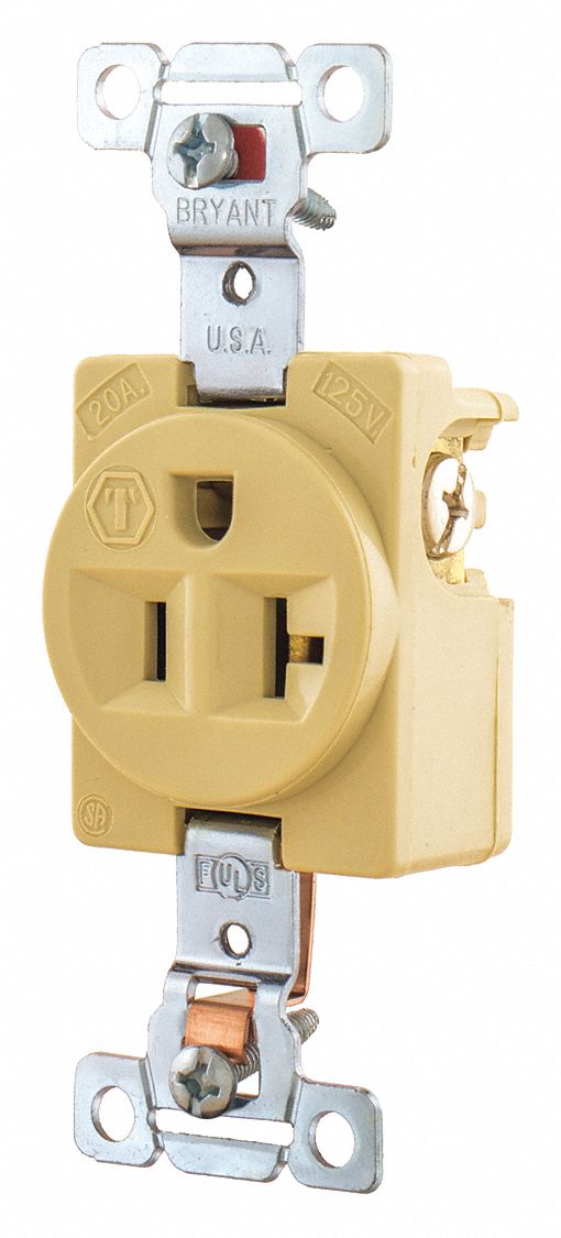 Receptacle White 20A 125VAC Flush Mount