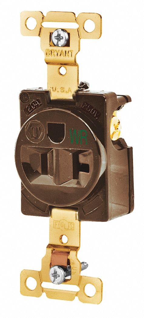 Receptacle Brwn 20A 125VAC Single Outlet