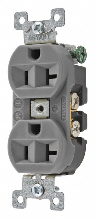 Receptacle Gray 20A 125VAC Duplex Outlet