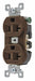 Receptacle Brown 20A Nylon Duplex Outlet