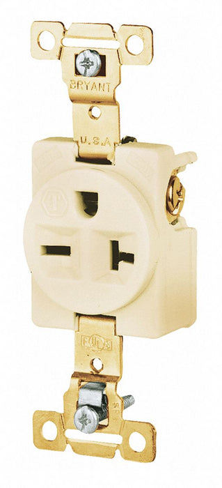 Receptacle Ivory 20A Nylon Single Outlet