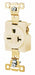 Receptacle Ivory 20A Nylon Single Outlet