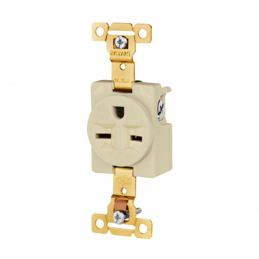 Receptacle Ivory 15A Nylon Single Outlet
