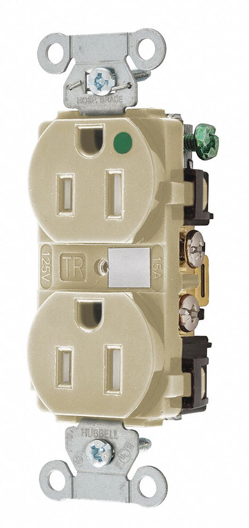 Receptacle Ivory 3 Wires Duplex Outlet