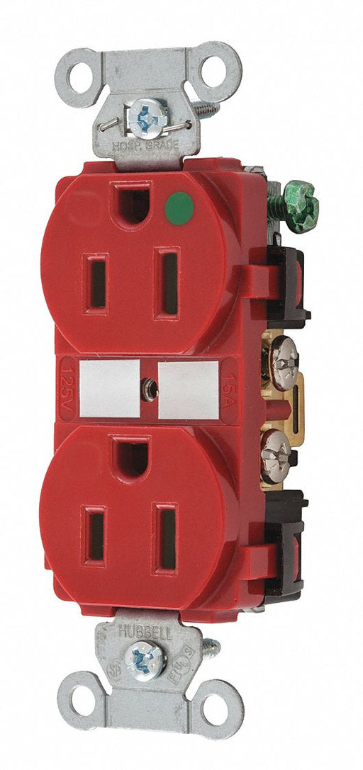 Receptacle Red 15A 125VAC Duplex Outlet