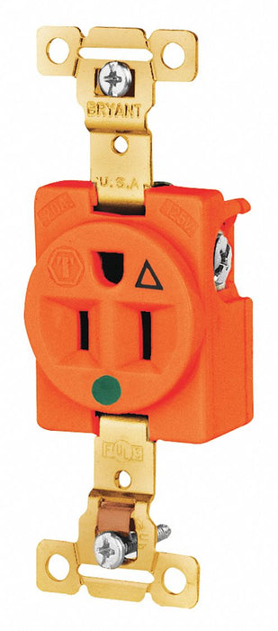 Receptacle Orng 15A 125VAC Single Outlet