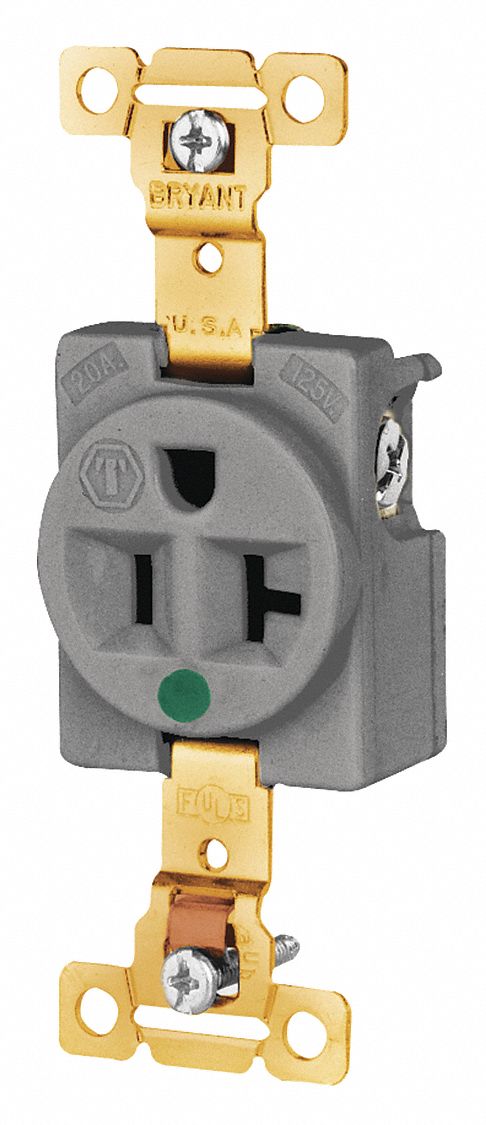 Receptacle Gray Hospital Grade 125VAC