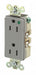 Receptacle Gray 15A Back/Side 125VAC