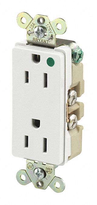 Receptacle White 15A 125VAC Flush Mount