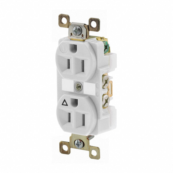 Receptacle White 15A Isolated Ground