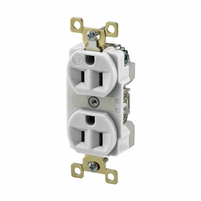 Receptacle White 15A Duplex Outlet