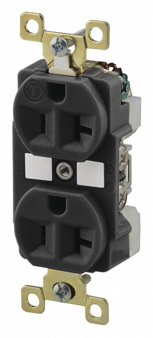 Receptacle Black 20A Duplex Outlet