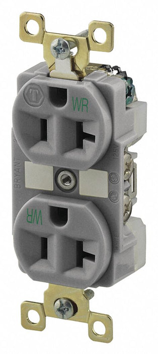 Receptacle Gray 20A Duplex Outlet Nylon