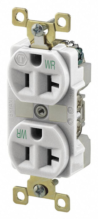 Receptacle White 20A Weather Resistant