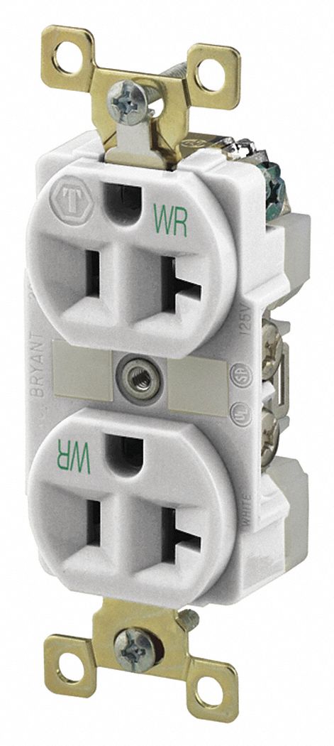 Receptacle White 20A Weather Resistant