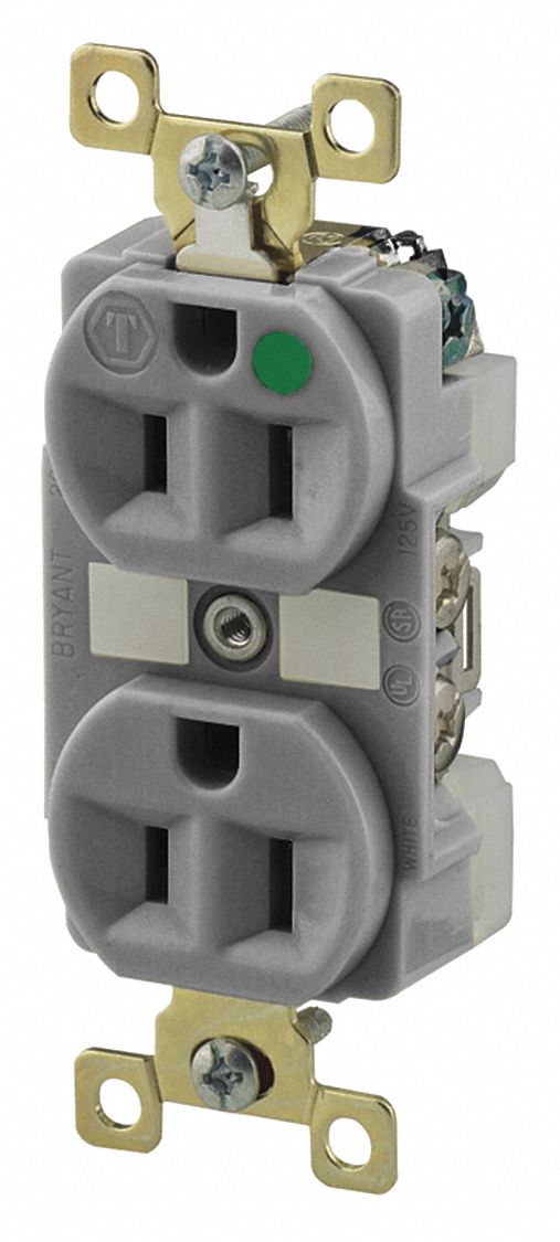 Receptacle Gray 15A 5-15R NEMA Config.