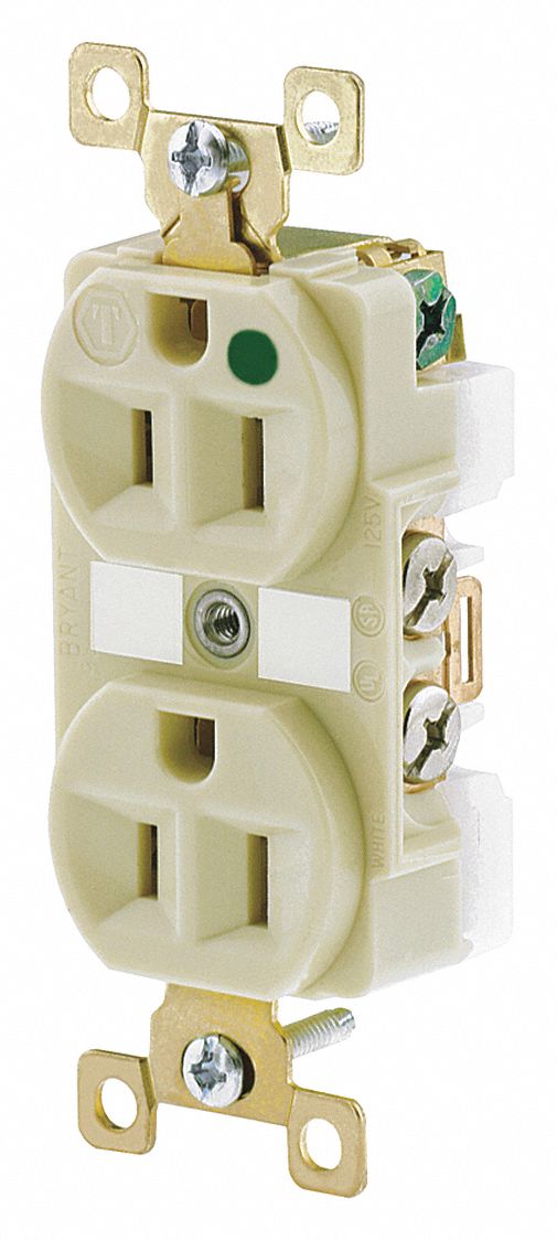 Receptacle Ivory 15A 125VAC Illuminated